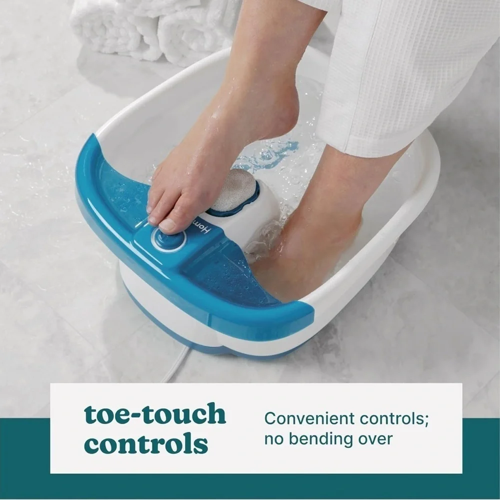 Homedics Foot Spa, Toe Touch Controlled, Removable Pumice Stone